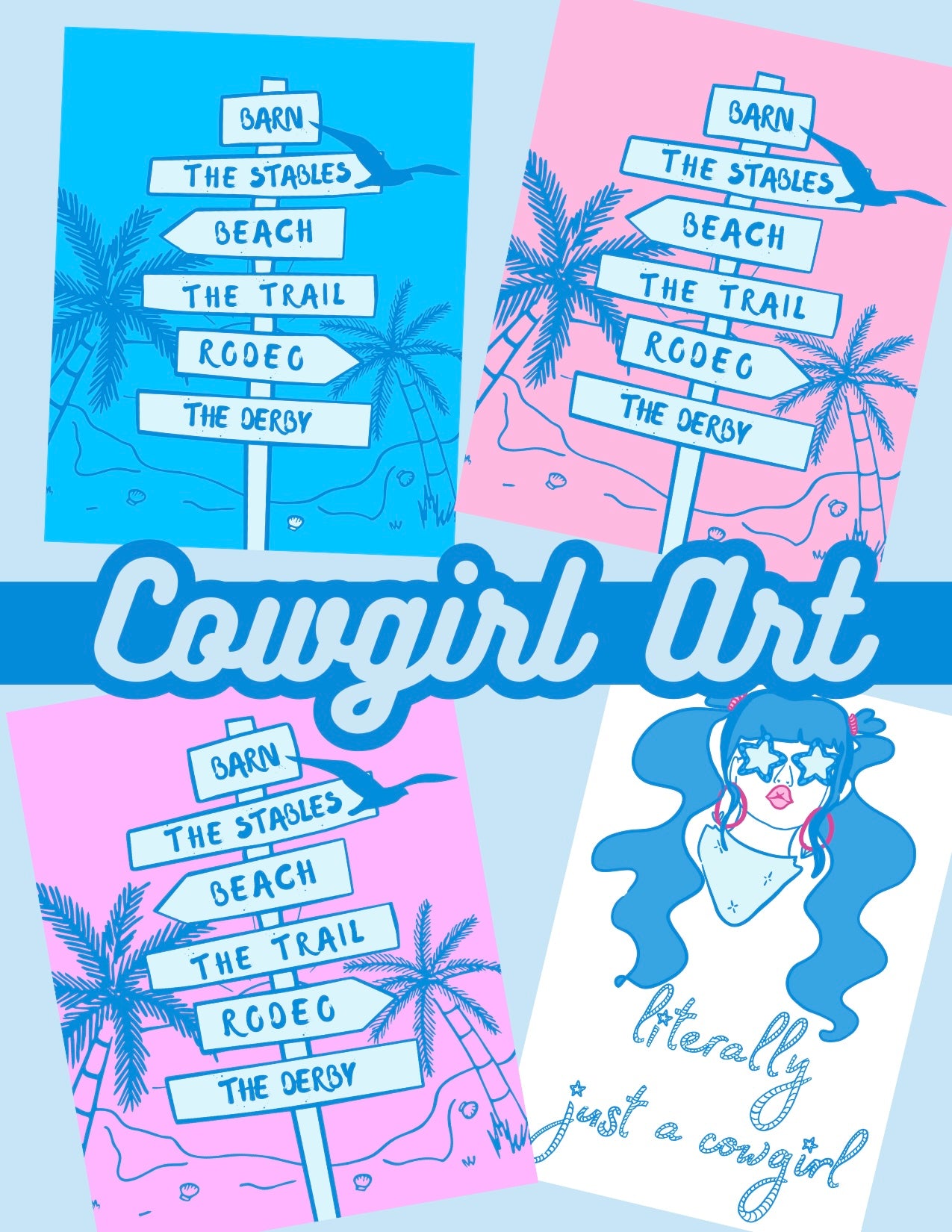 Coastal Cowgirl Art Bundle Digital Download