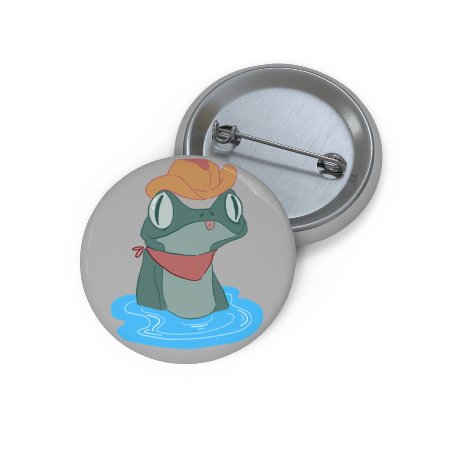 Cowboy Frog Button Pin