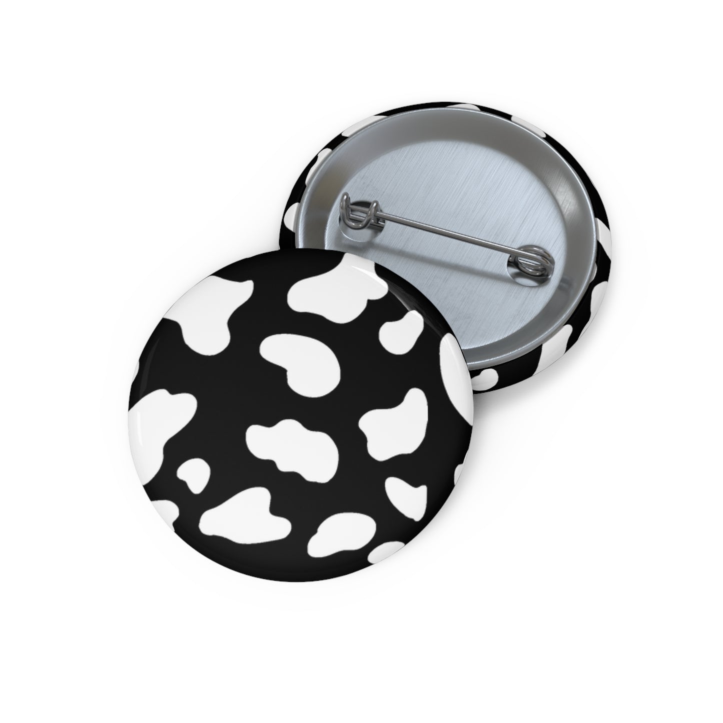 Cow Print Button Pin