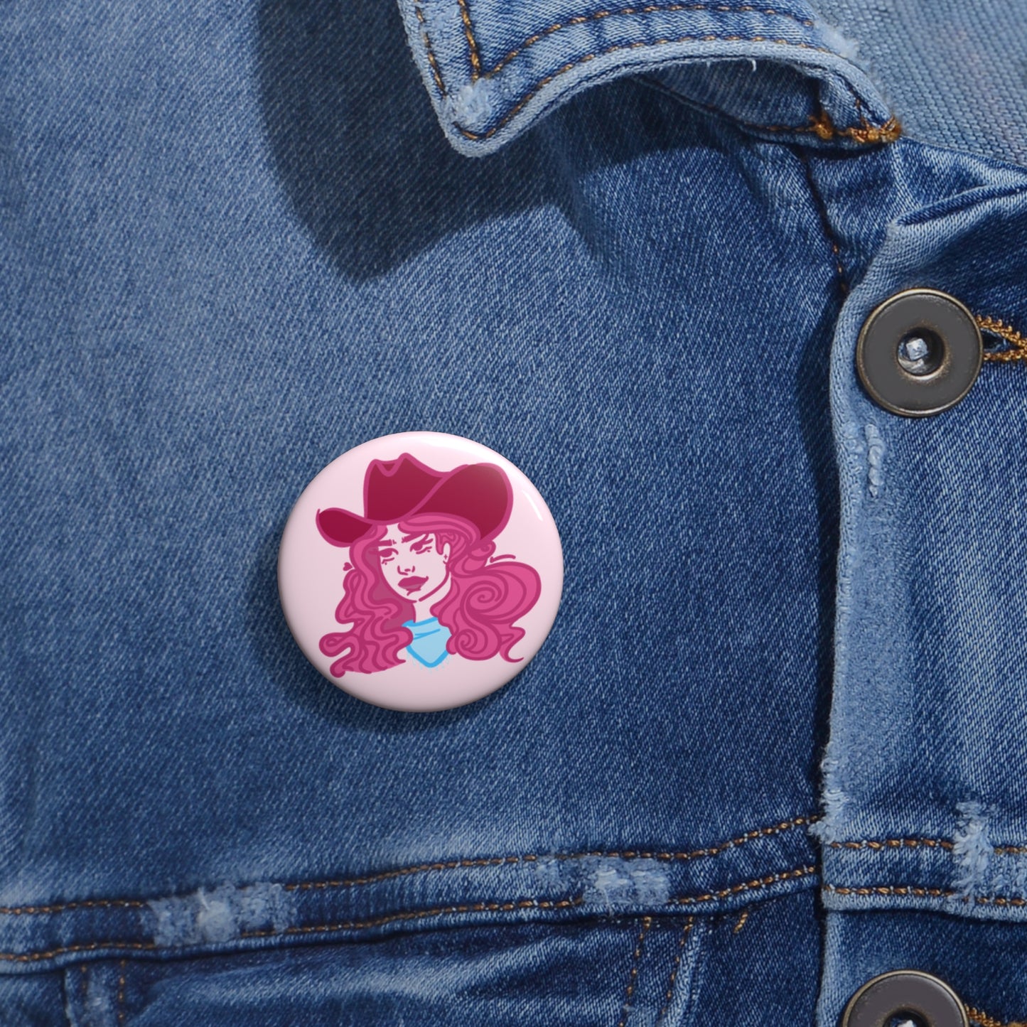 Howdy Cowgirl Button Pin