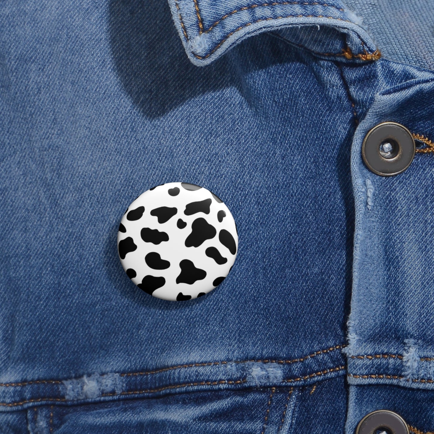 Classic Cow Print Button Pin