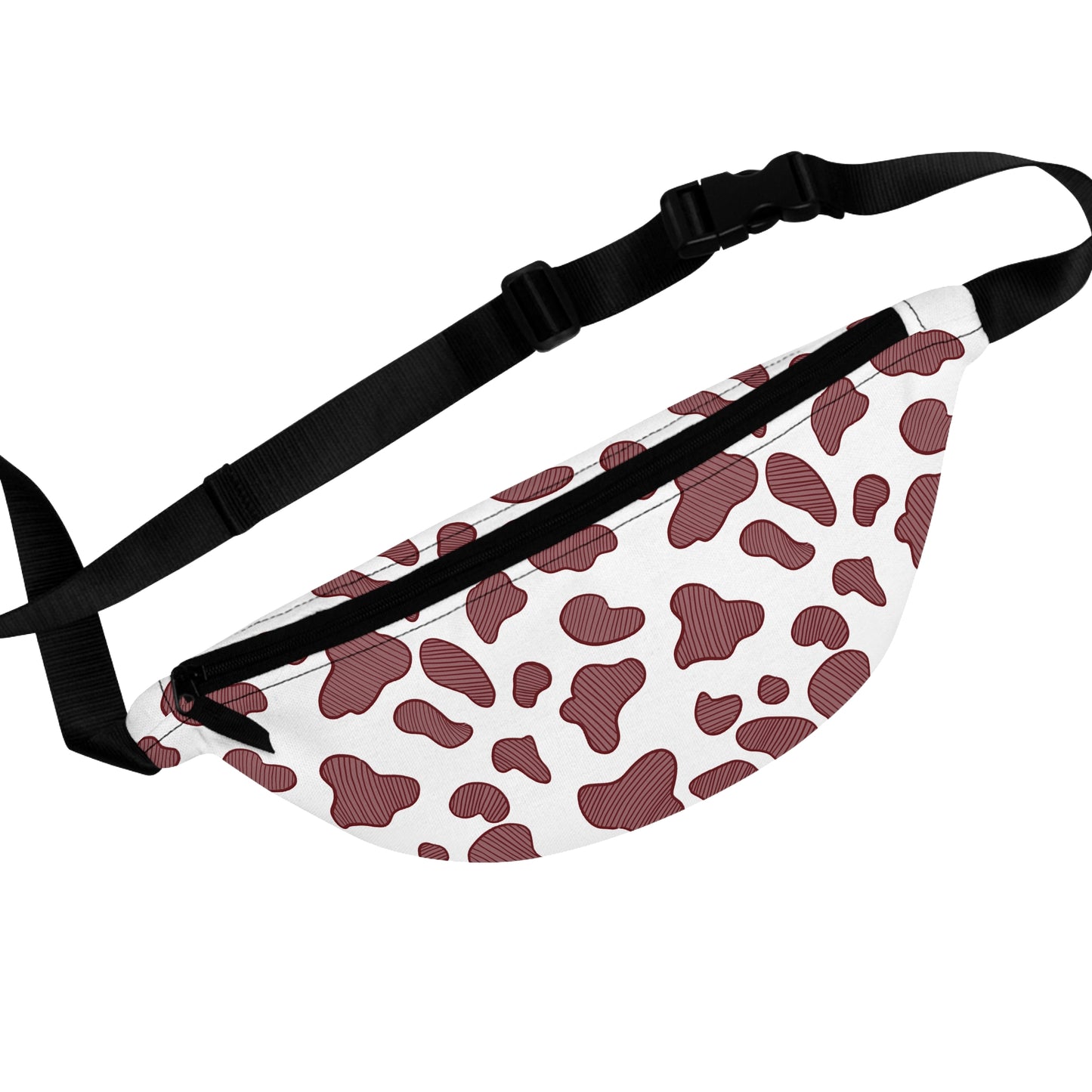 Maroon Cow Print Fanny Pack